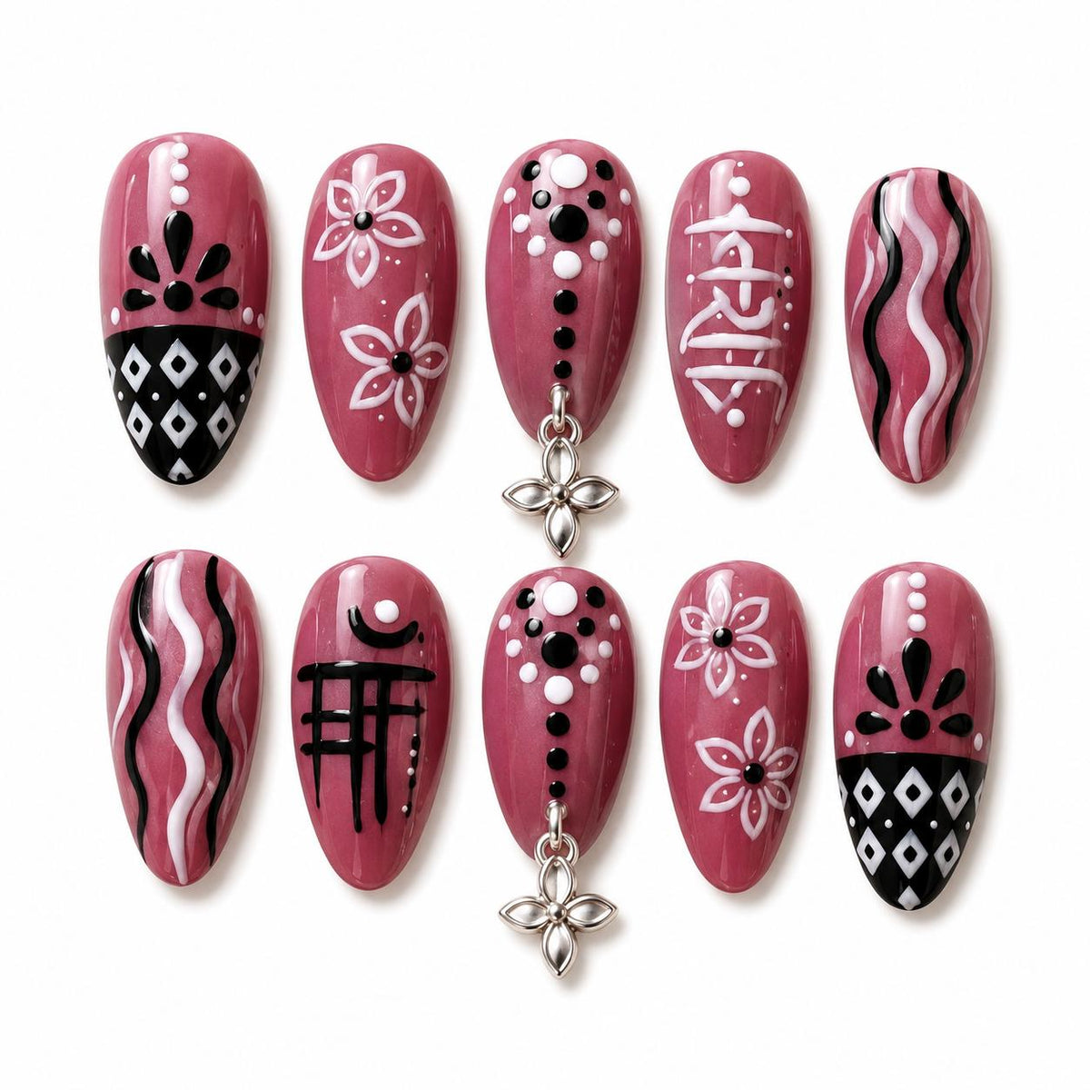 Midnight Garba Press On Nails