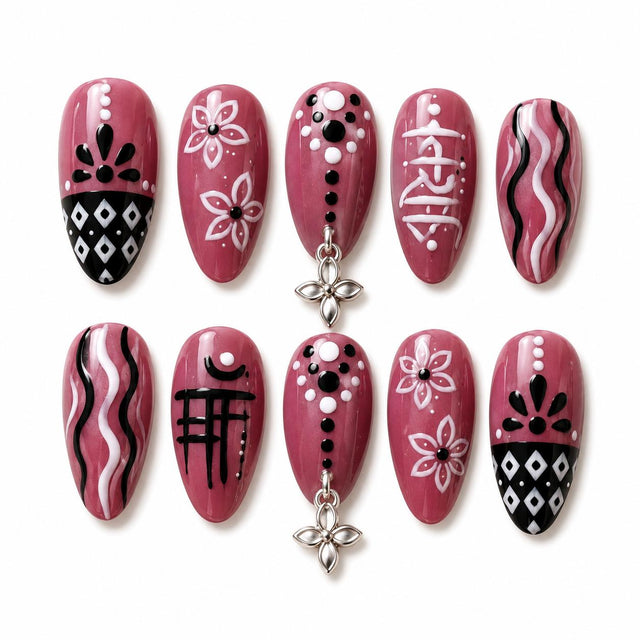 Midnight Garba Press On Nails